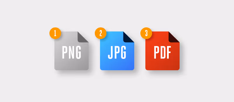 PNG JPG and PDF files