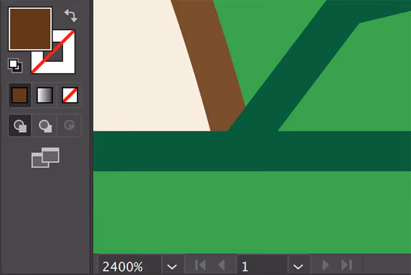 Zooming in to 2400 percent