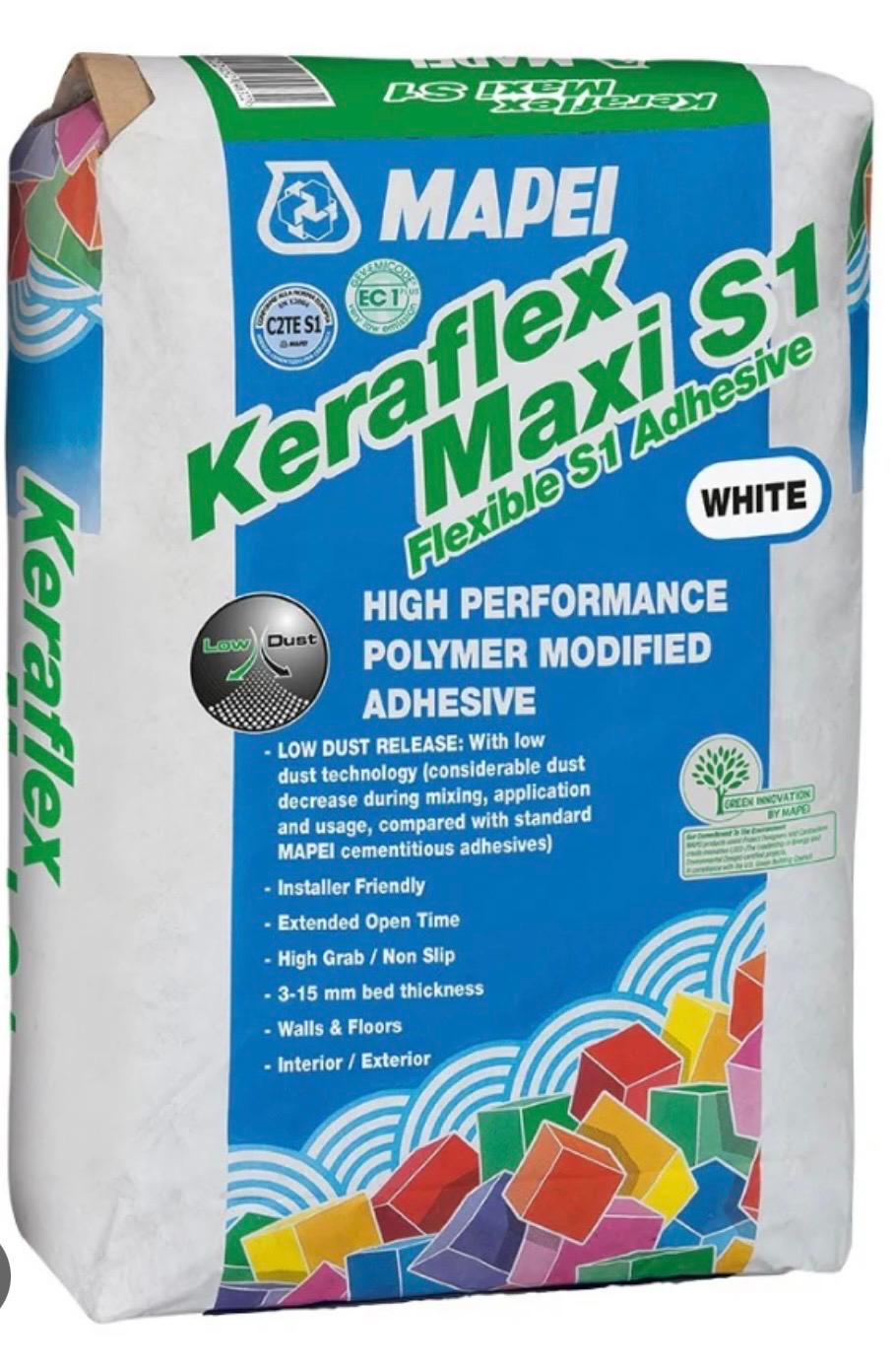 Mapei Keraflex Maxi S1 Flexible Tile Adhesive 20kg | White