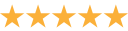 Five bright yellow stars in a horizontal row representing a five-star rating.