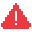 Red triangular warning sign with an exclamation mark inside.