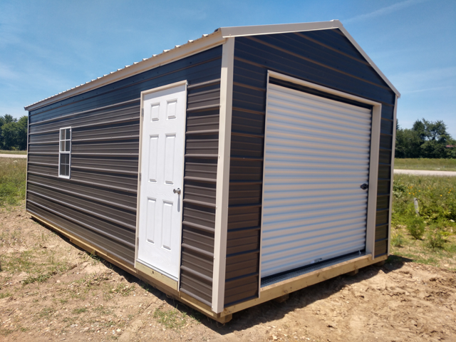 A 12x24 lofted cabin with a porch.