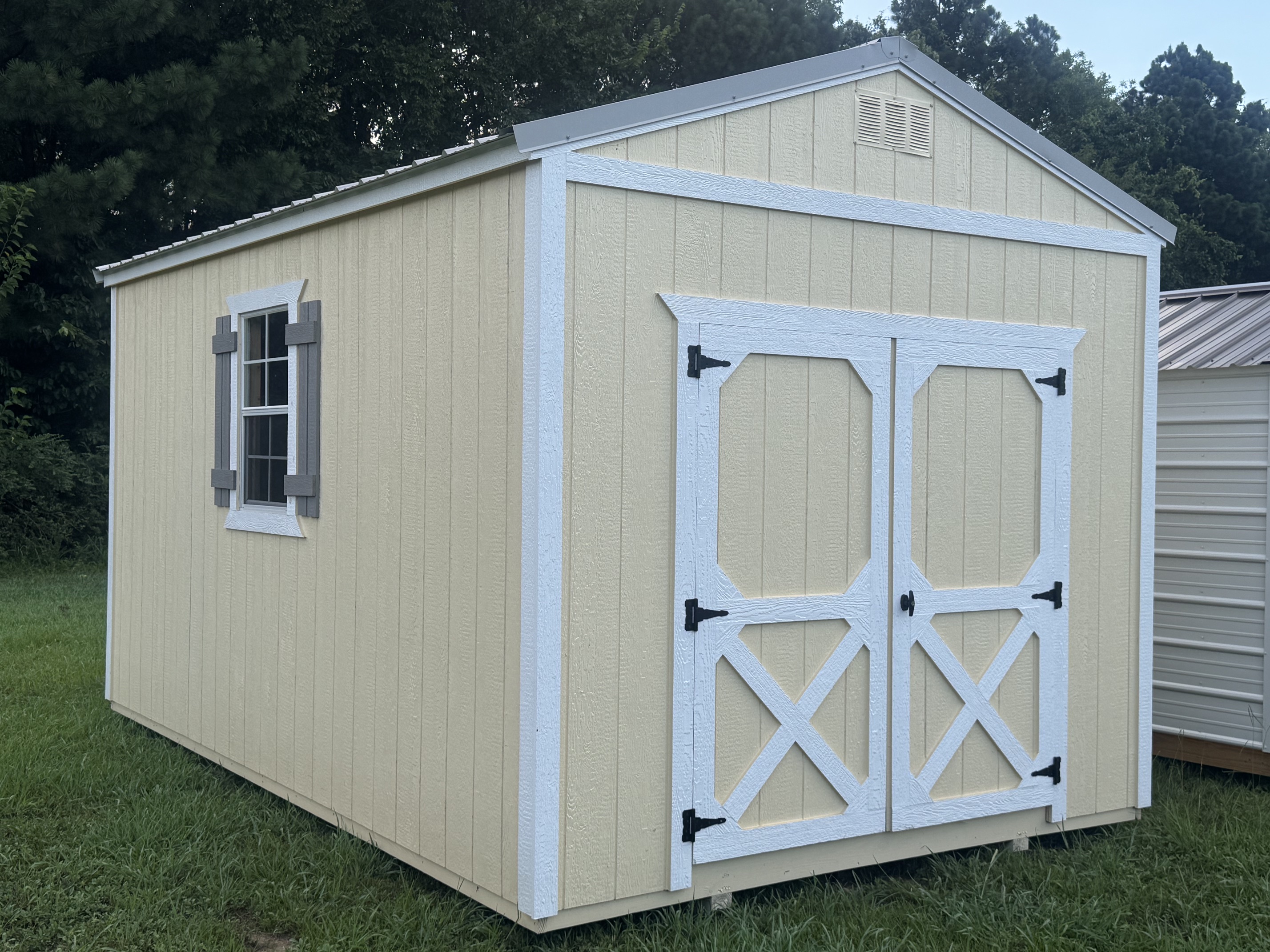 A 12x24 lofted cabin with a porch.
