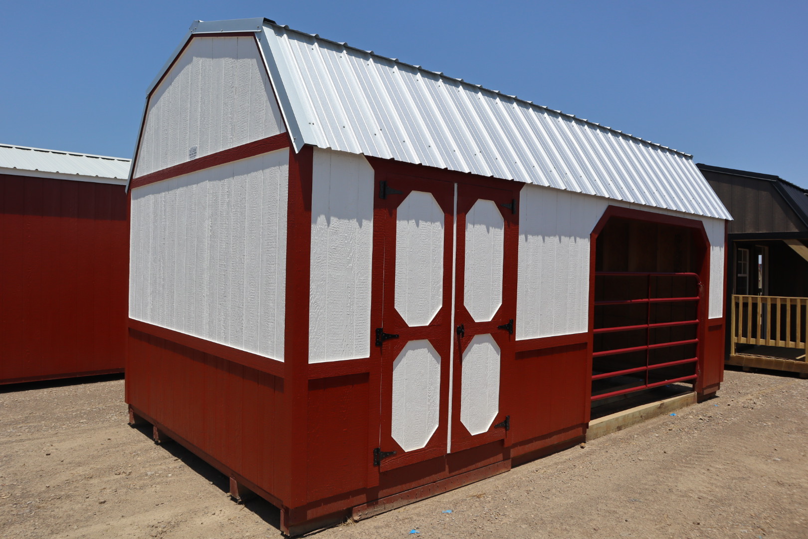 A 12x24 lofted cabin with a porch.