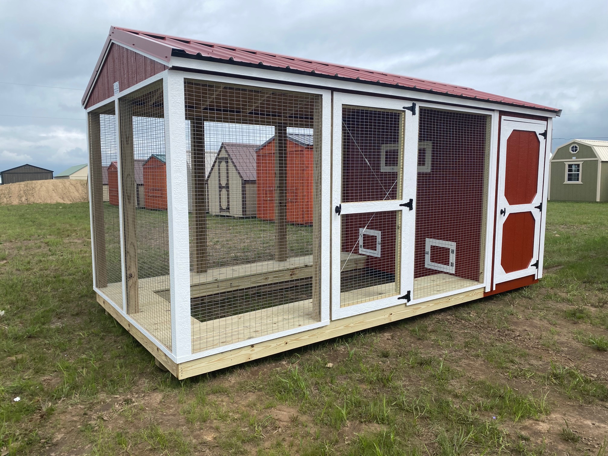 A 12x24 lofted cabin with a porch.