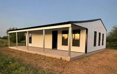 A 12x24 lofted cabin with a porch.