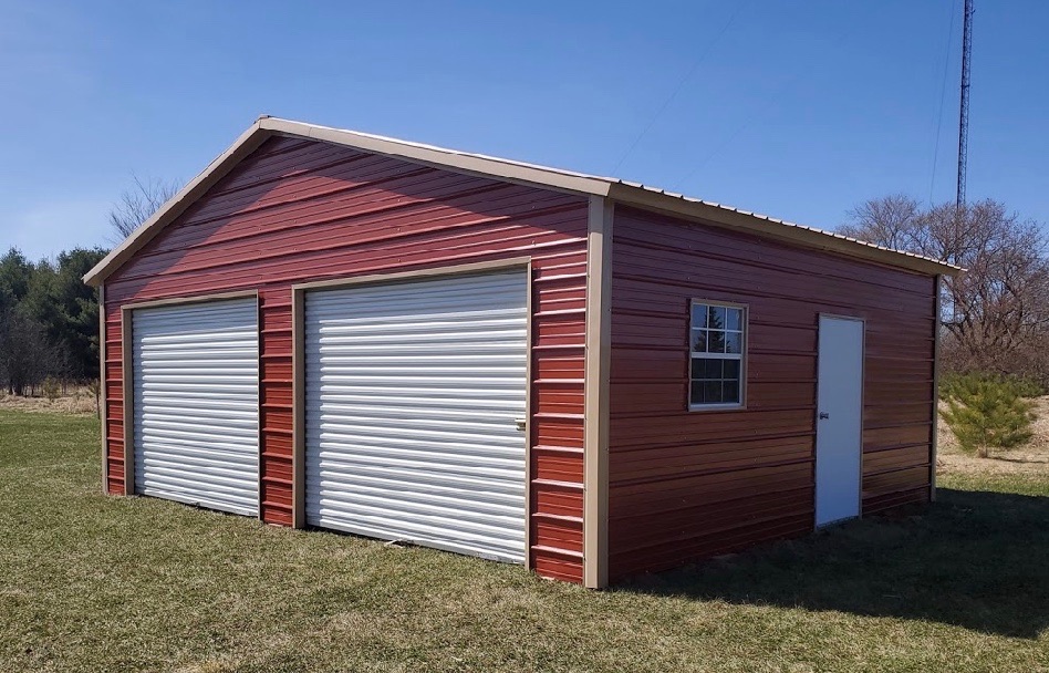 A 12x24 lofted cabin with a porch.