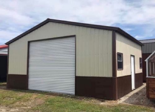 A 12x24 lofted cabin with a porch.