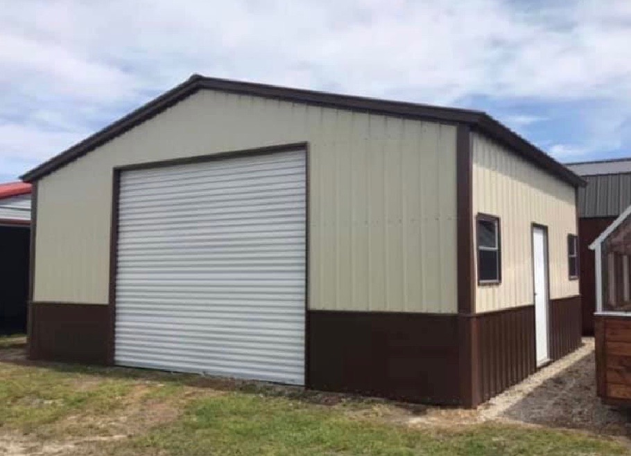 A 12x24 lofted cabin with a porch.