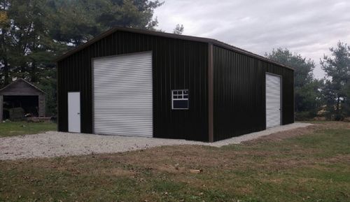 A 12x24 lofted cabin with a porch.