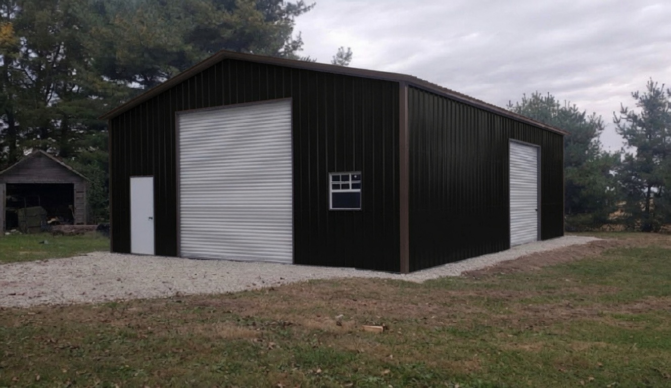 A 12x24 lofted cabin with a porch.