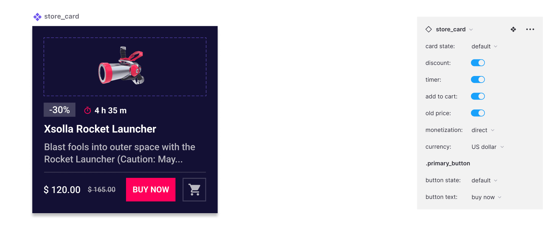 A product card design