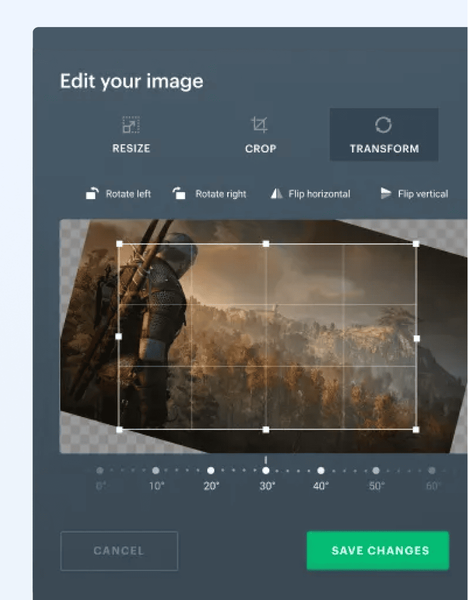 A compact design of an image editor
