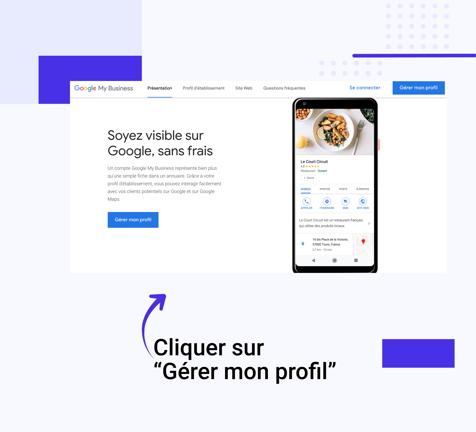 Créer Page Google Business Profile: Etape 1 - Gérer mon profil
