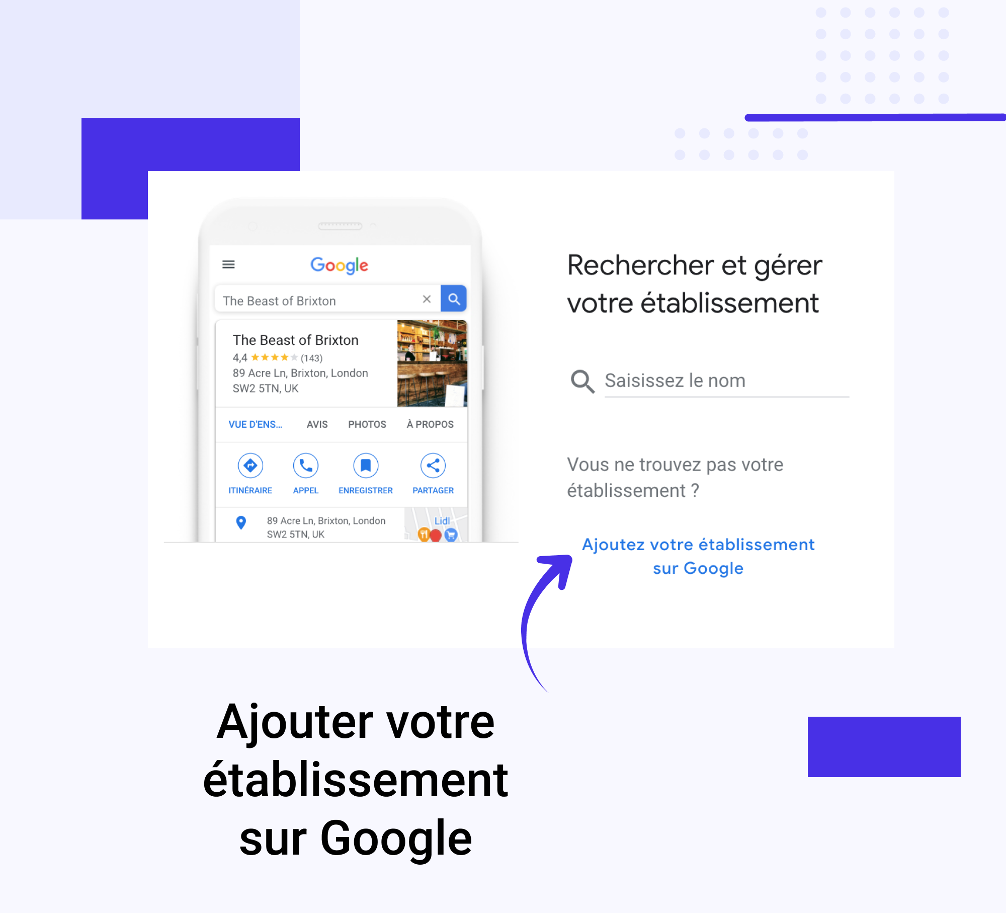 Créer Page Google Business Profile : Etape 2 - Recherchez et gérer votre établissement