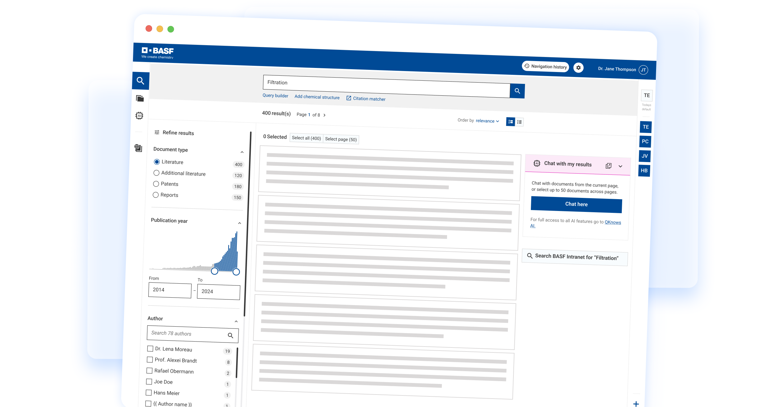 Design der Gesamtübersicht der QKnows Plattform