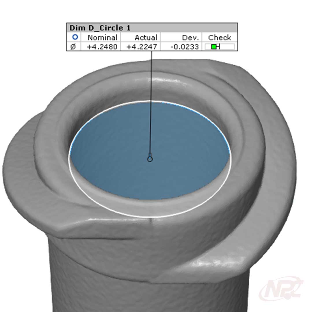 Luer diameter measurement with CT software