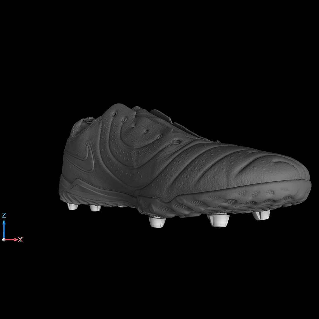 CT scan of a soccer cleat and studs