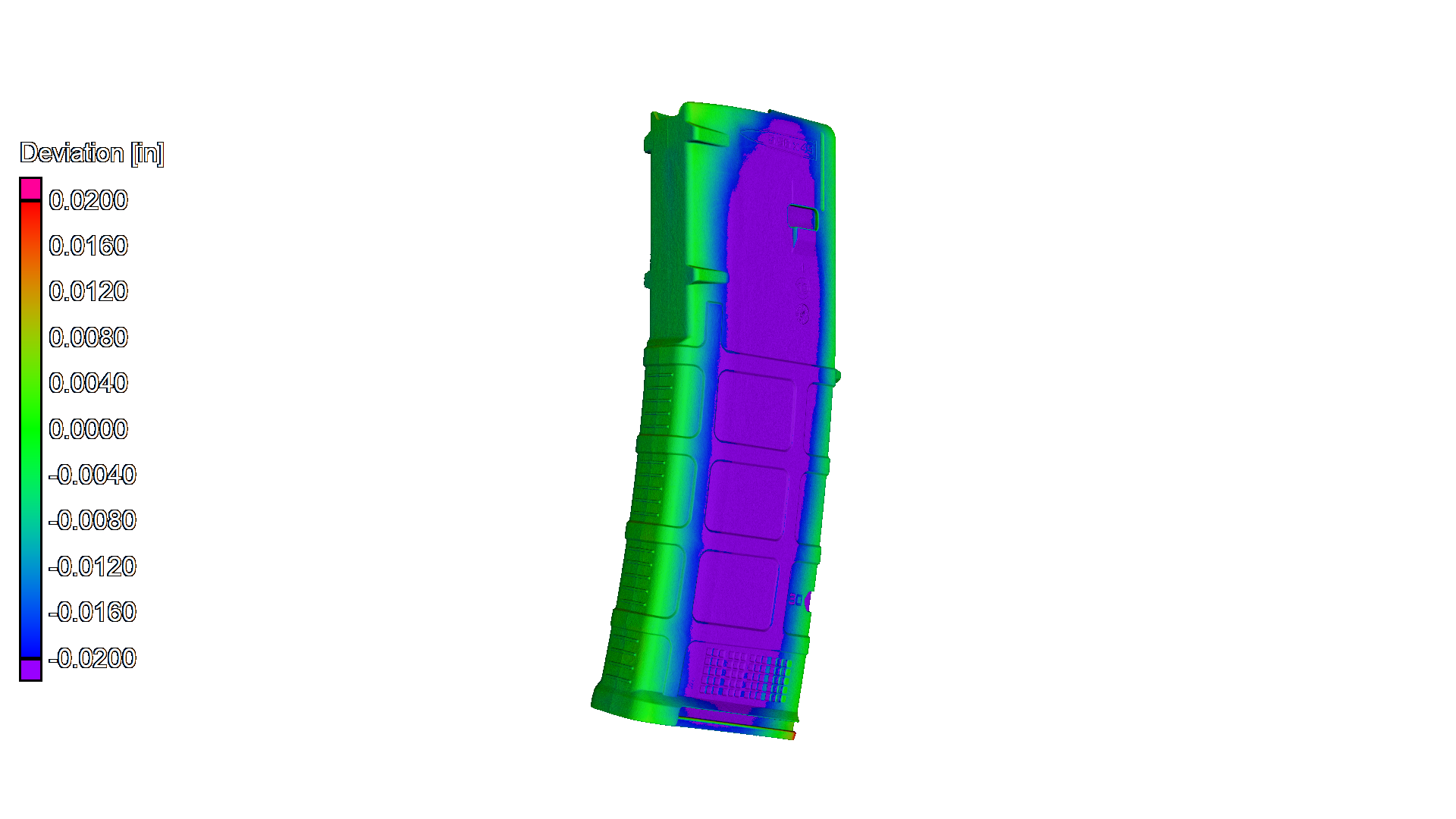 Sample gun part colormap deviations