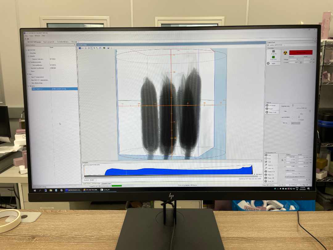 X-Ray image of corn sample during CT scanning process
