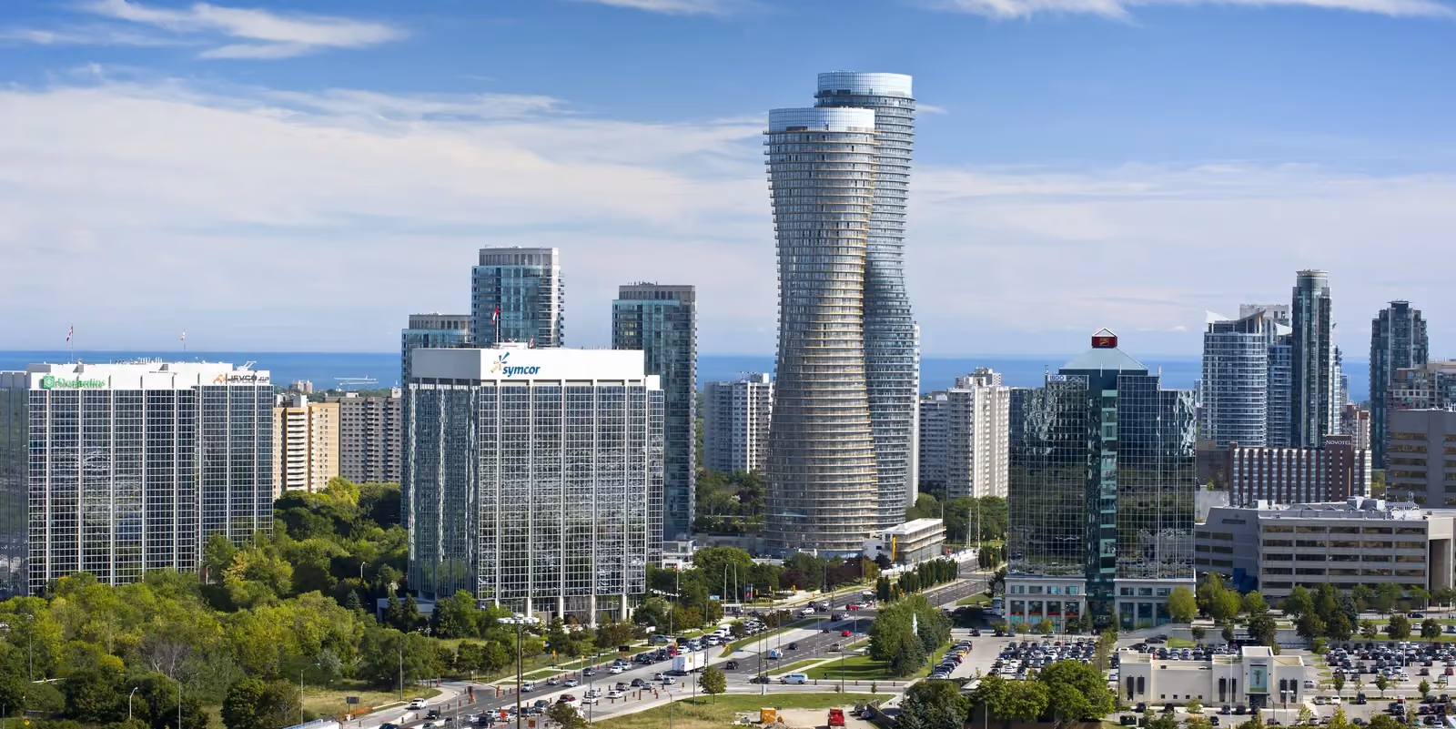 Mississauga skyline with the Absolute World towers, where NetFusion Designs provides managed IT support