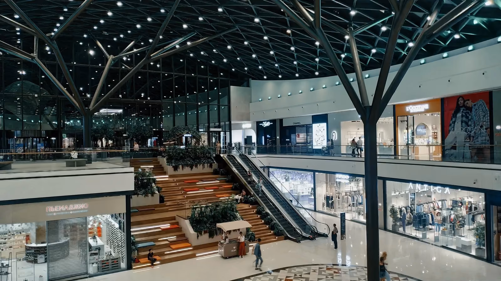 Interior of a modern shopping centre