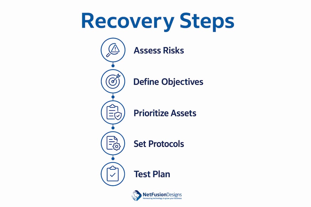 Infographic of factory disaster recovery steps