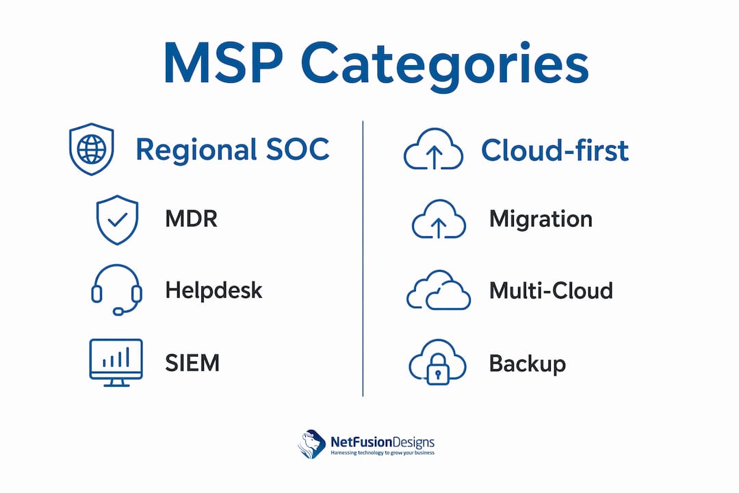 Infographic comparing MSP categories