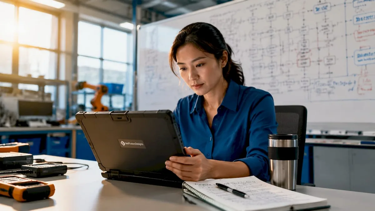 IT specialist reviewing manufacturing IT service setup