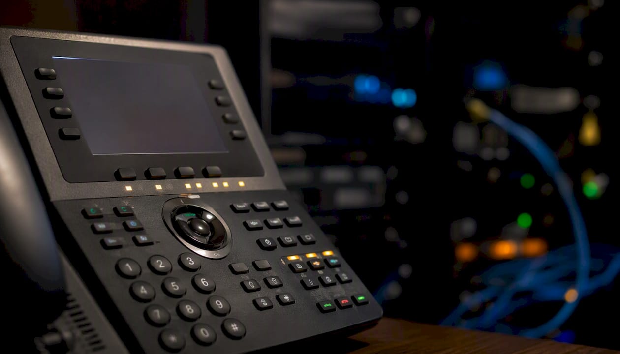 Telephony control panel close-up