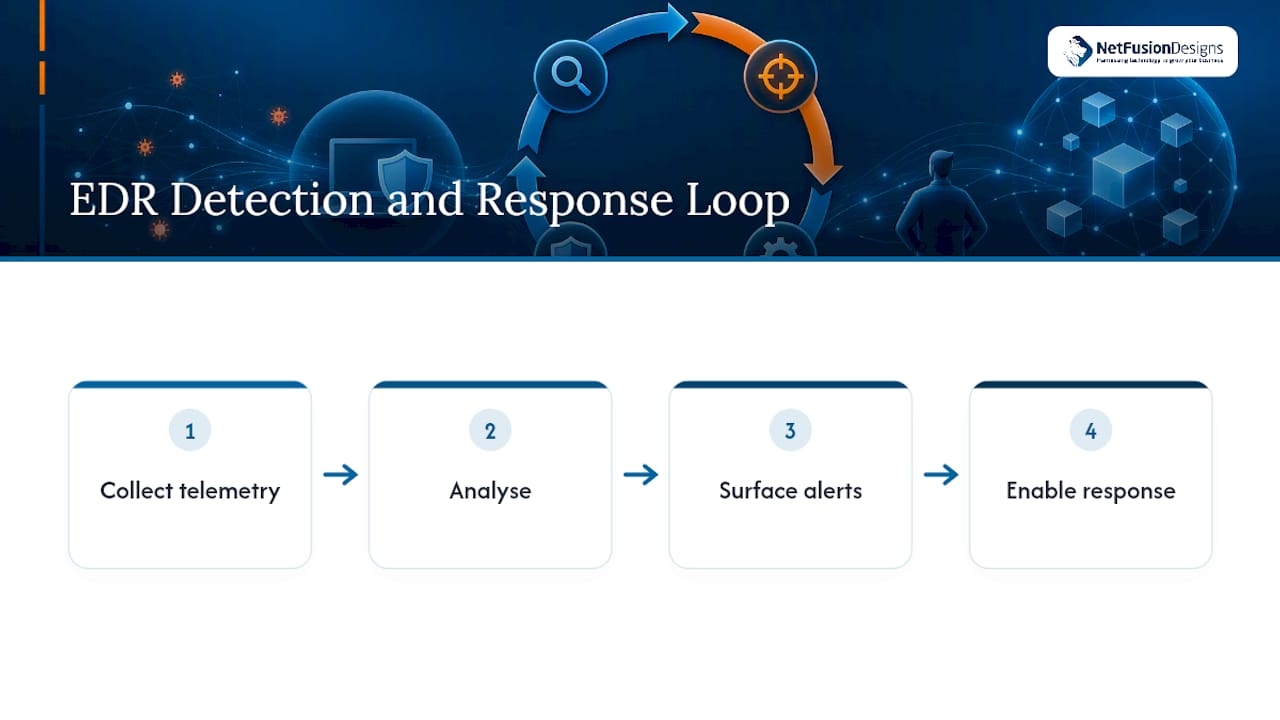 Diagram of EDR detection and response lifecycle
