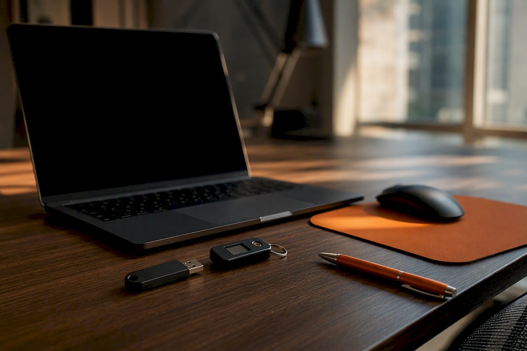 Device encryption and security tools on desk