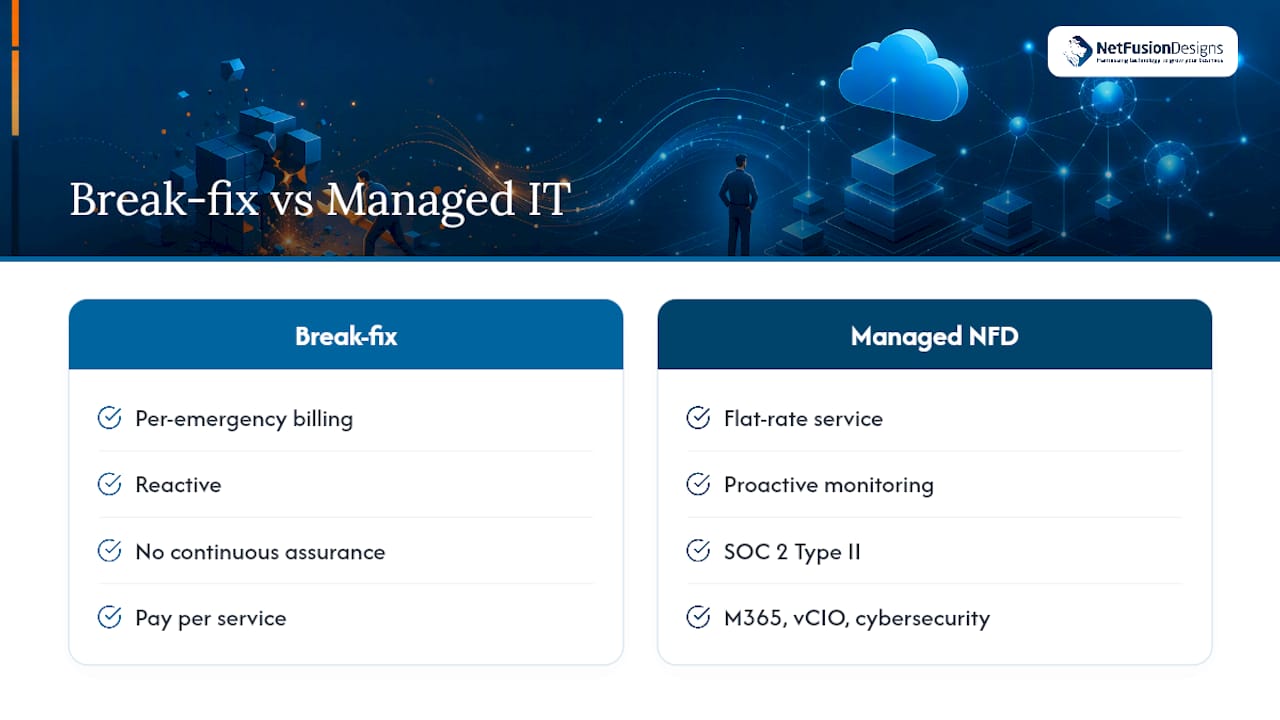 Get help deciding: NetFusion Designs' approach to managed IT — overview diagram