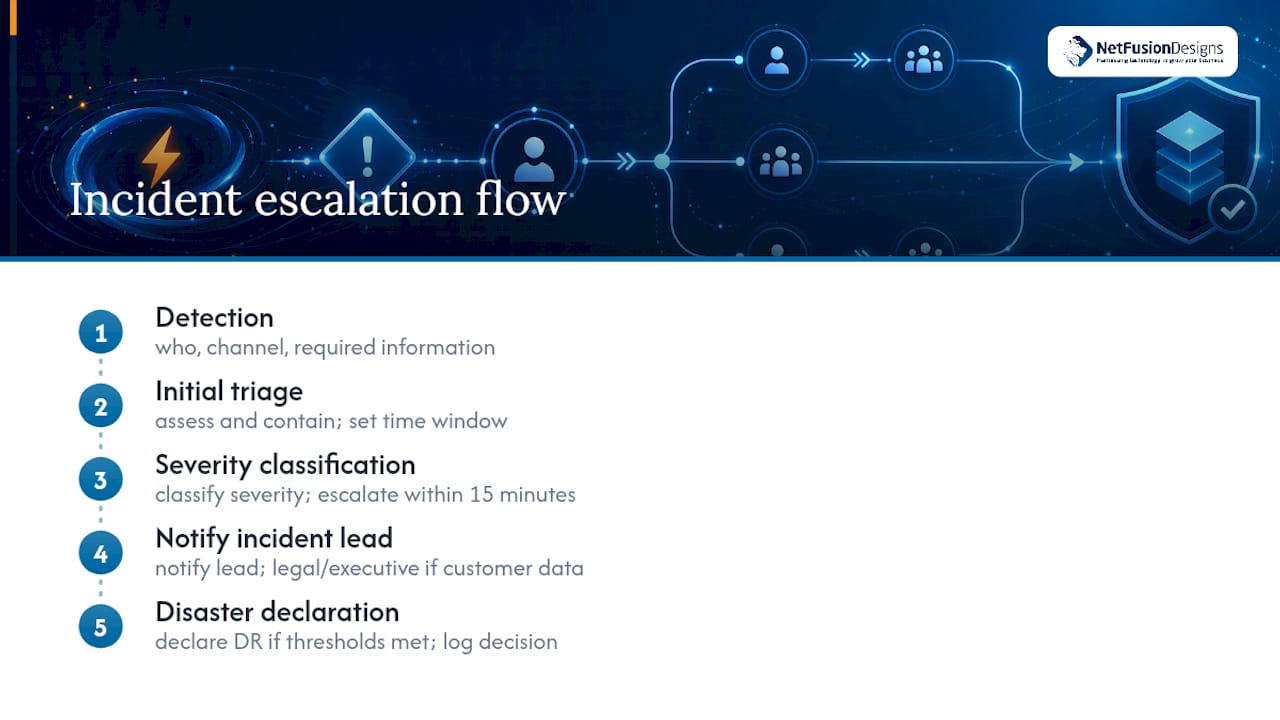 Incident response escalation flow diagram