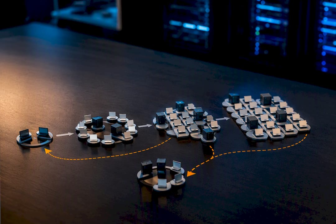 Isometric illustration of staged patch rollout