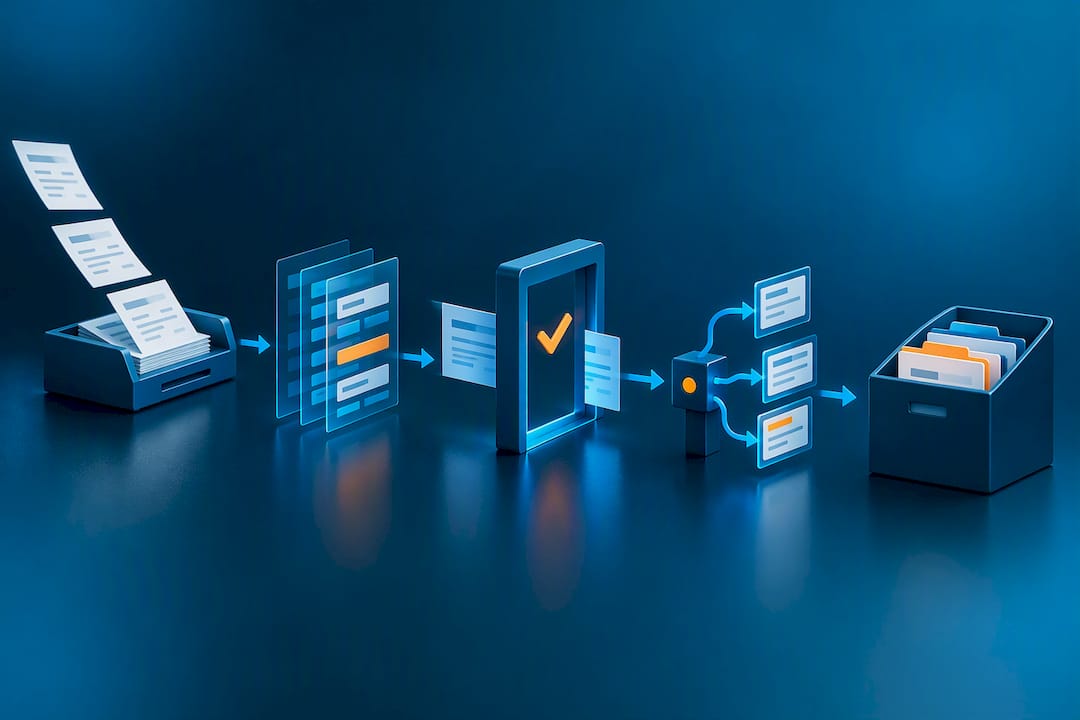 Five-stage AI invoice processing pipeline