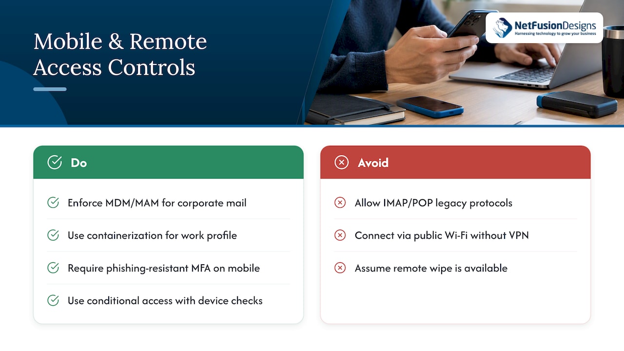 8. Considerations for mobile email security and remote access protection — overview diagram