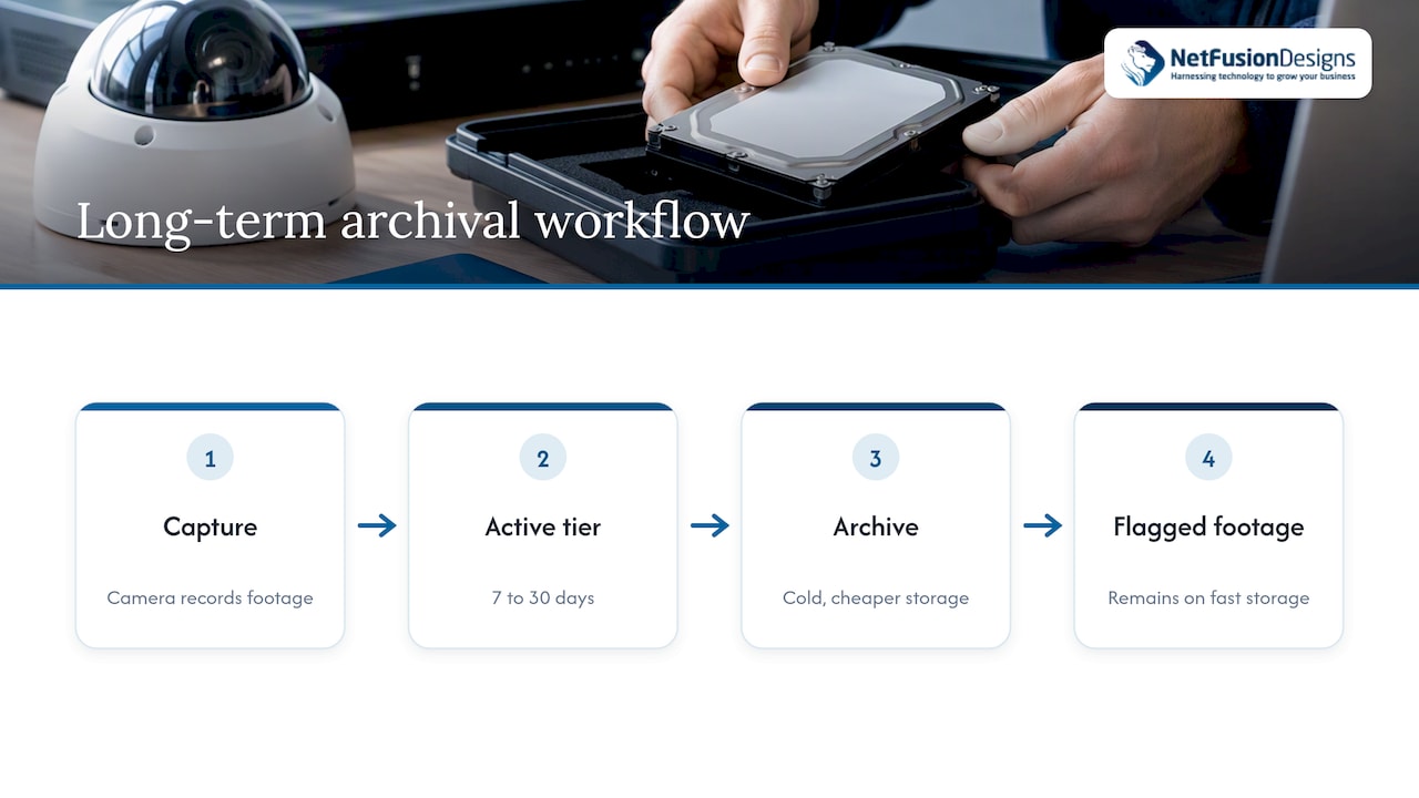 Active and archived security footage storage path