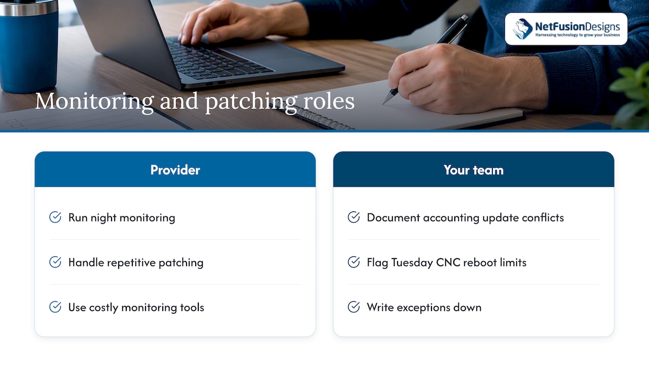 Provider tasks and client exceptions for patching