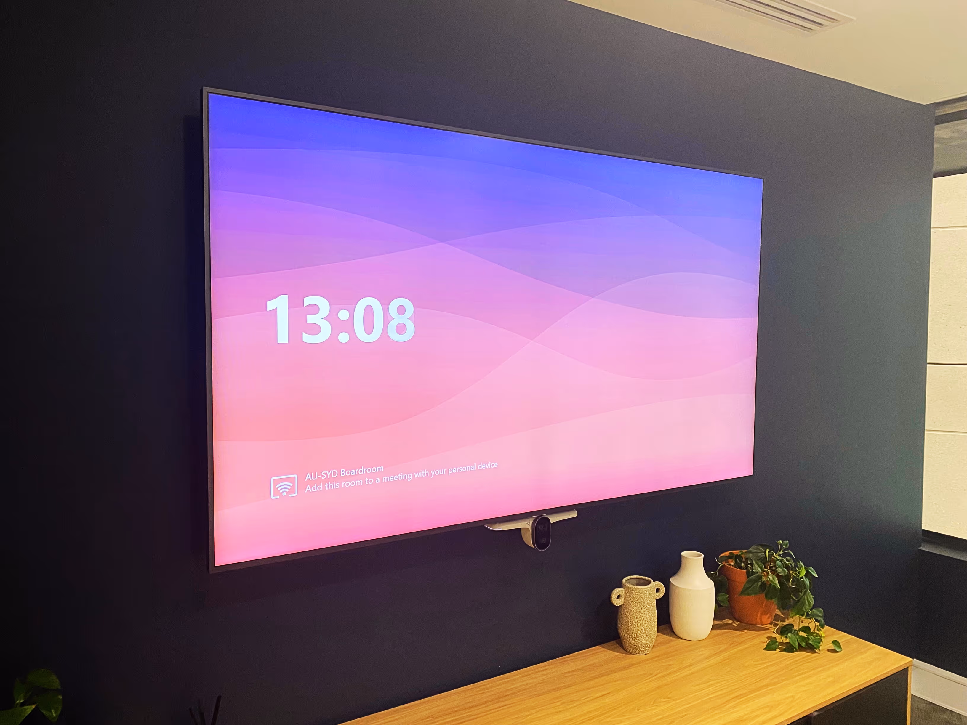 Large Microsoft Teams conference room utilising Crestron, Poly and biamp hardware