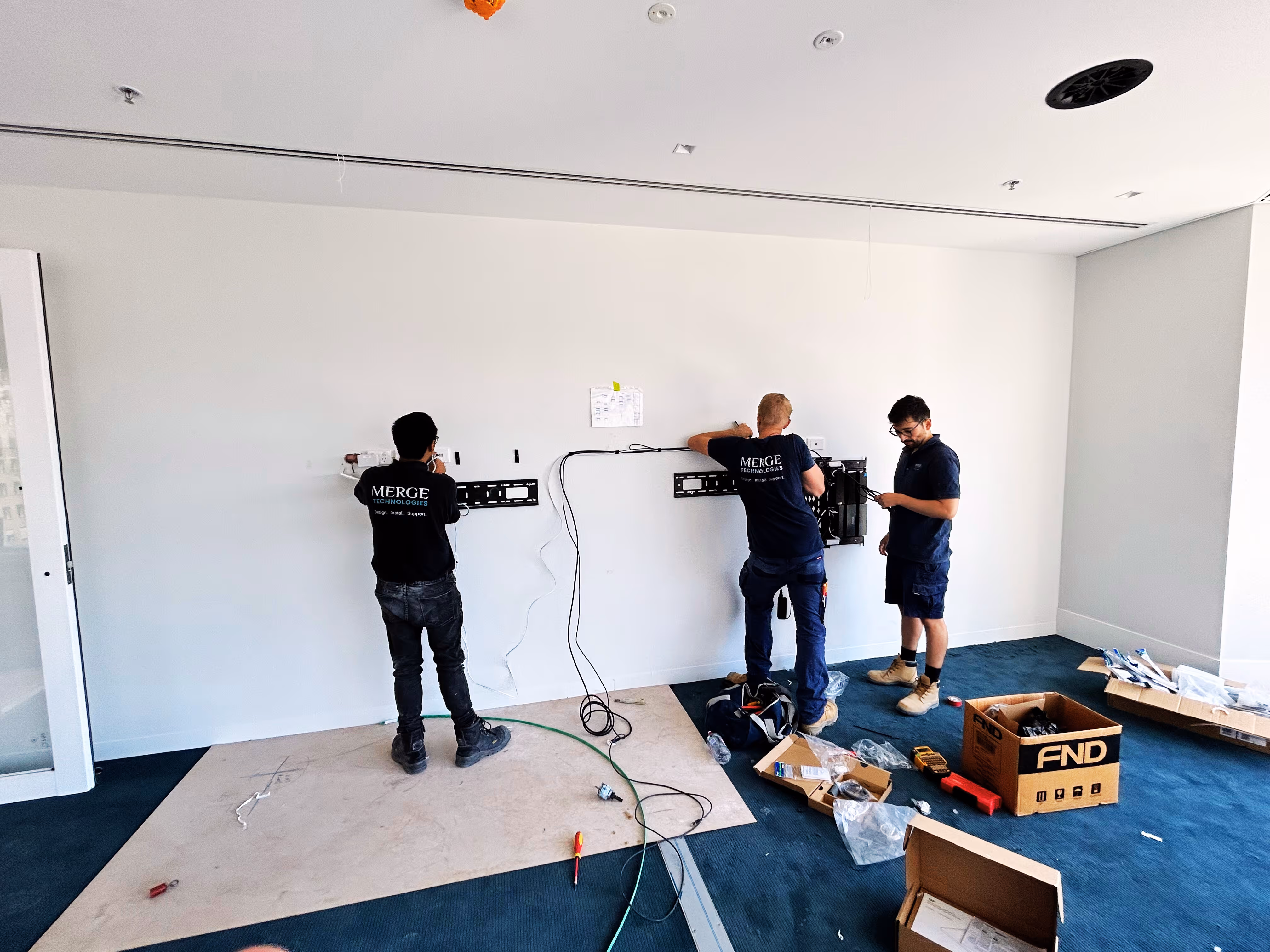 AV installation in progress in Melbourne