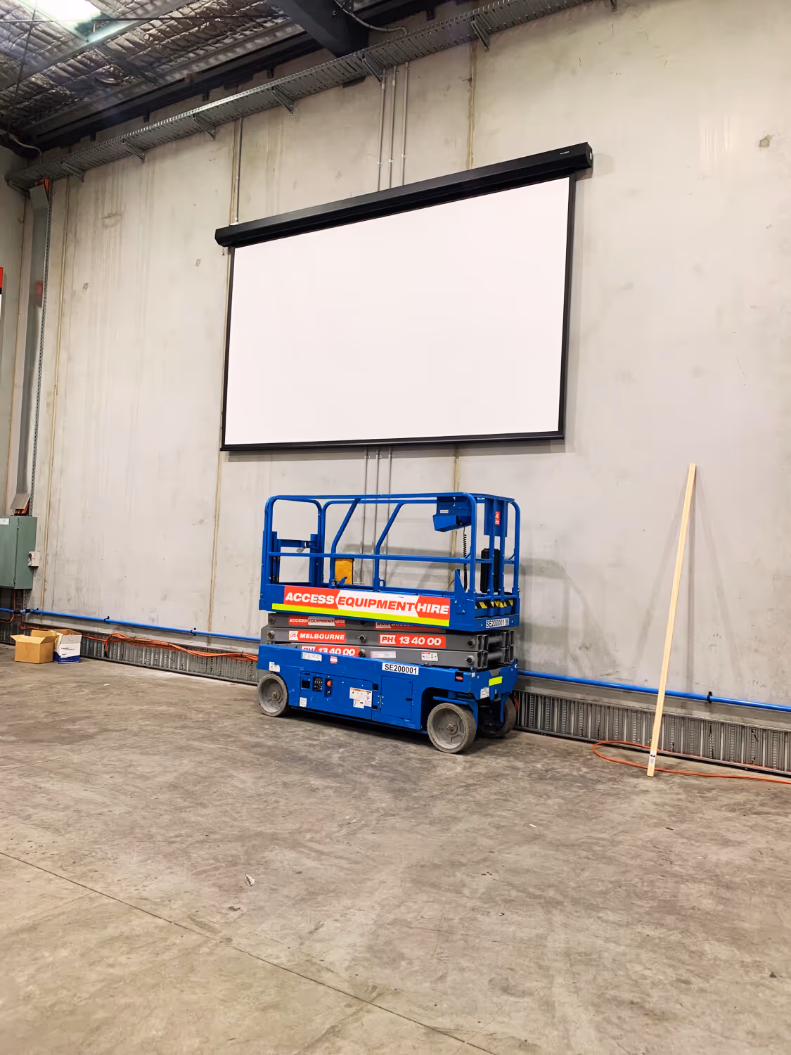 Large format projection AV installation in progress in Melbourne