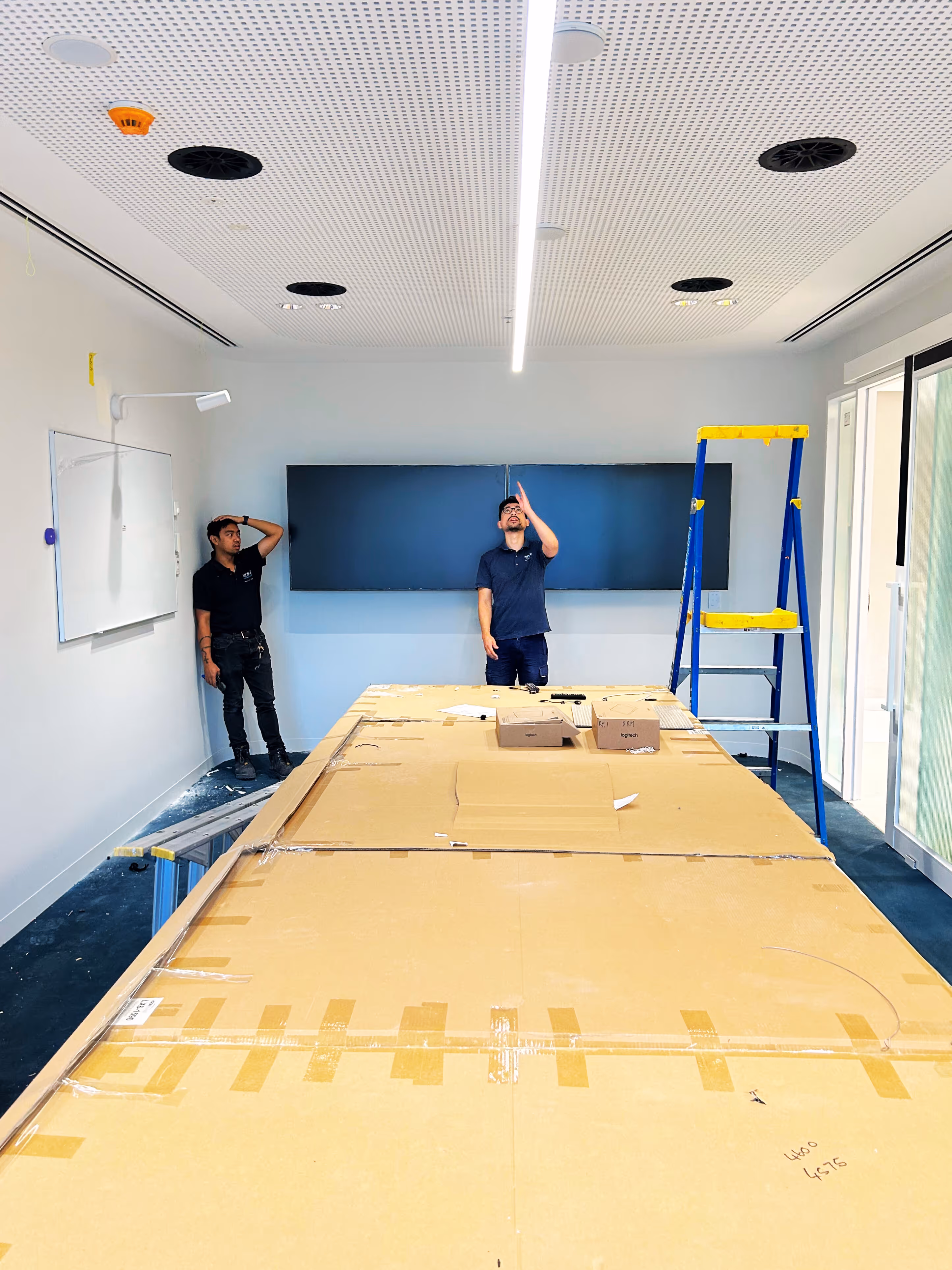 Microsoft Teams Rooms AV installation in progress in Melbourne