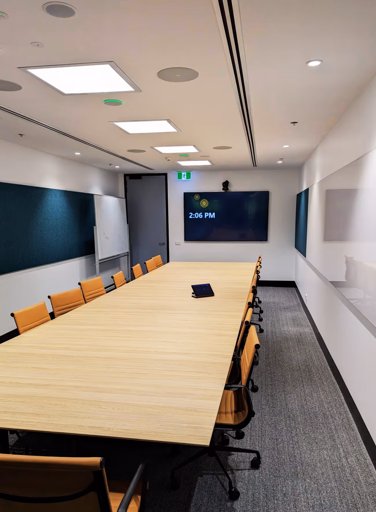 Large Microsoft Teams Boardroom utilising Crestron Flex, Aver and biamp hardware