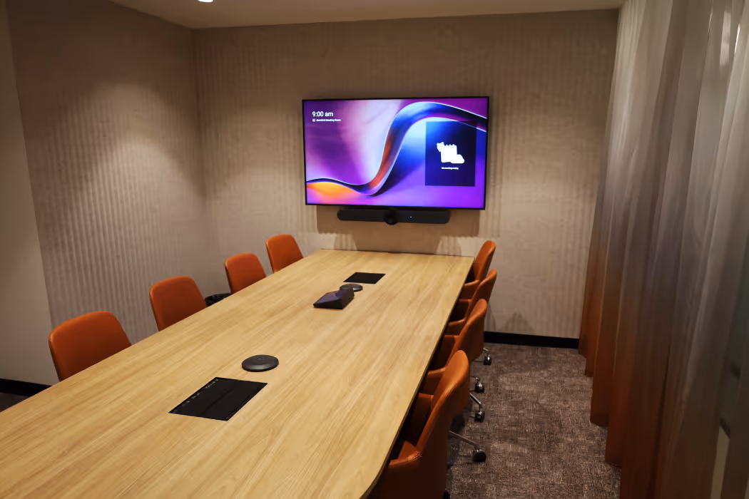 Medium Microsoft Teams Room with Logitech hardware.
