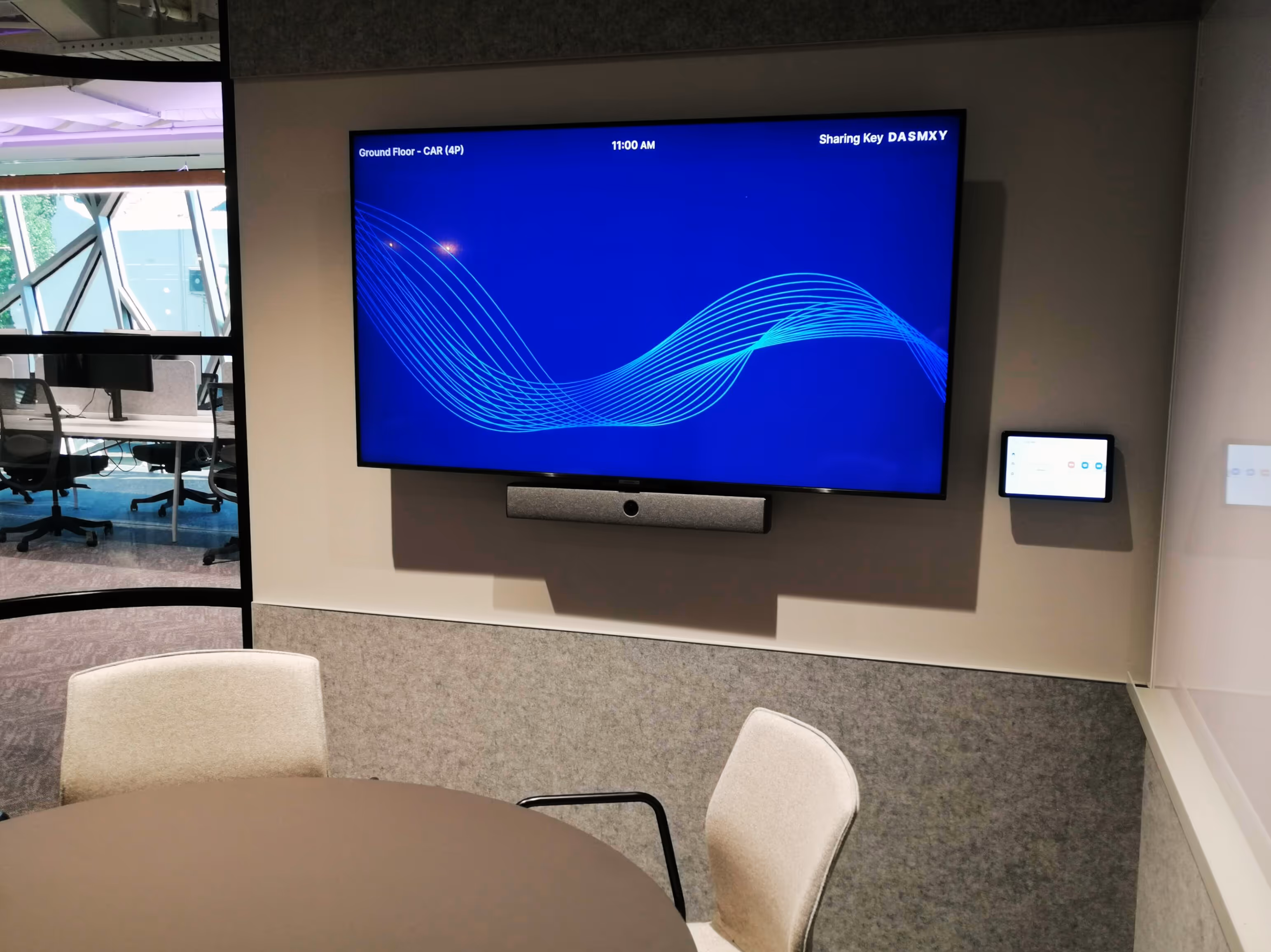 Small Zoom Room video conferencing room utilising equipment from Neat
