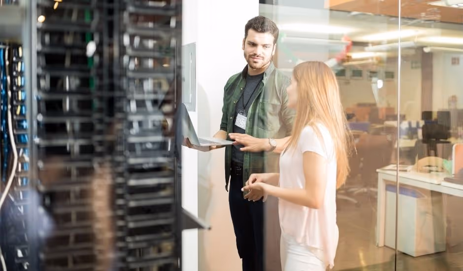 IT Manager working together with another employee