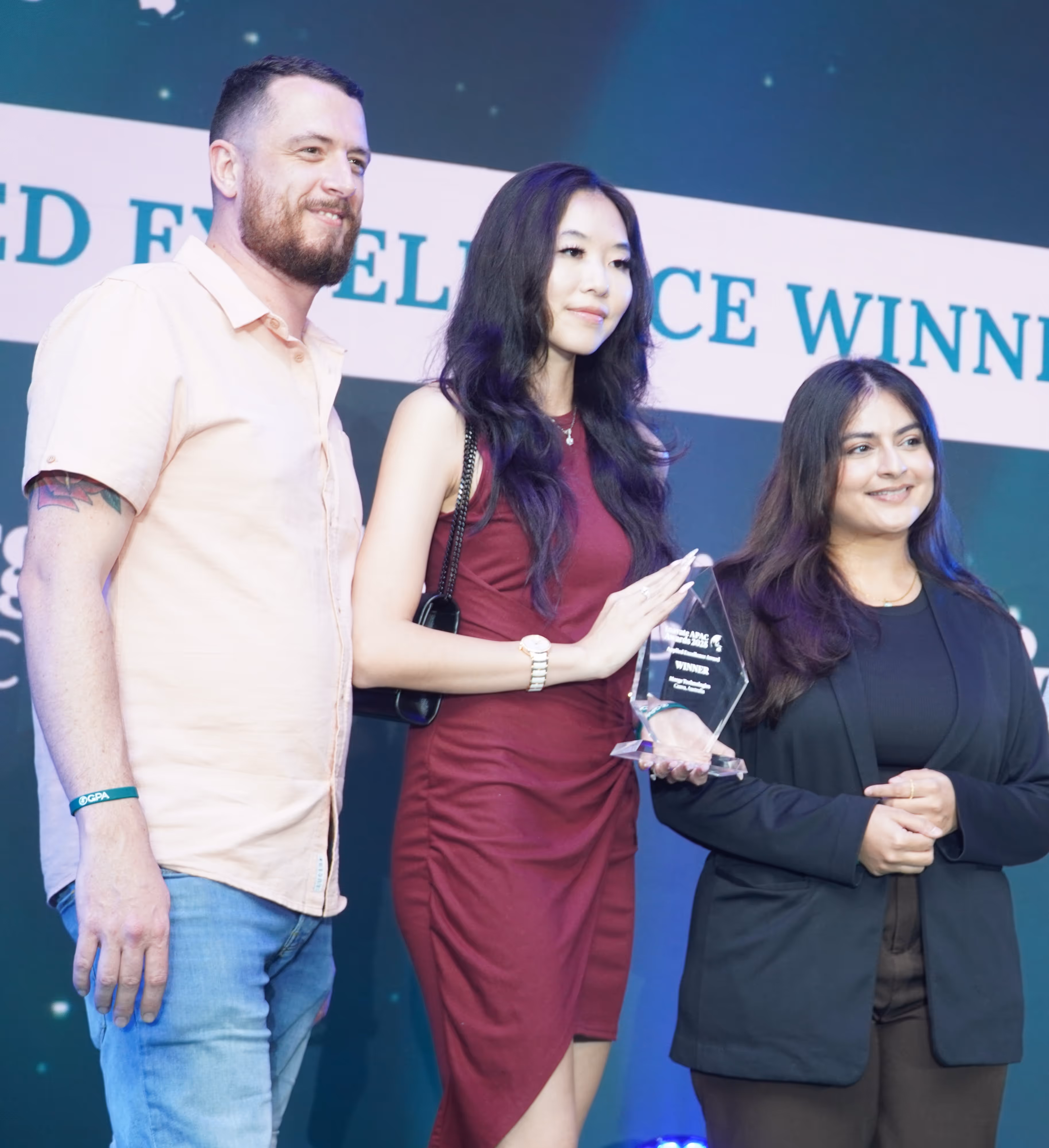 Left to right: Alex Doherty, Grace Tran, Naila Nadeem - Applied Excellence Award at InAVate APAC 2025 for Canva Australia