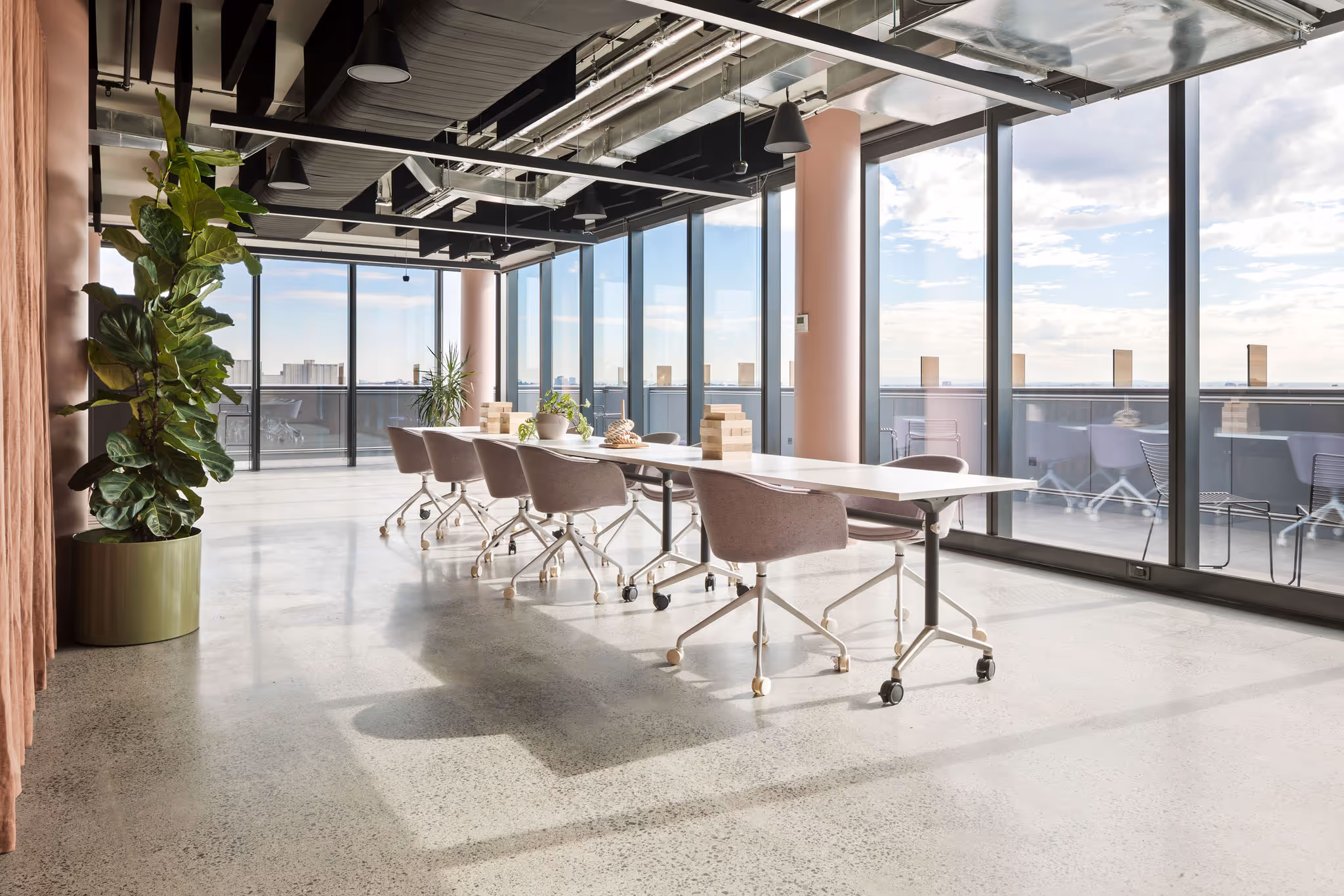Large Zoom boardroom with Aver CAM520Pro3 camera, Sony 85" commercial display, Biamp Tesira Forte DSP, Parlé TCM1 ceiling microphones, Biamp P60-DT ceiling speakers, Lightware UCX switcher, Magewell capture card and Mac Mini 
