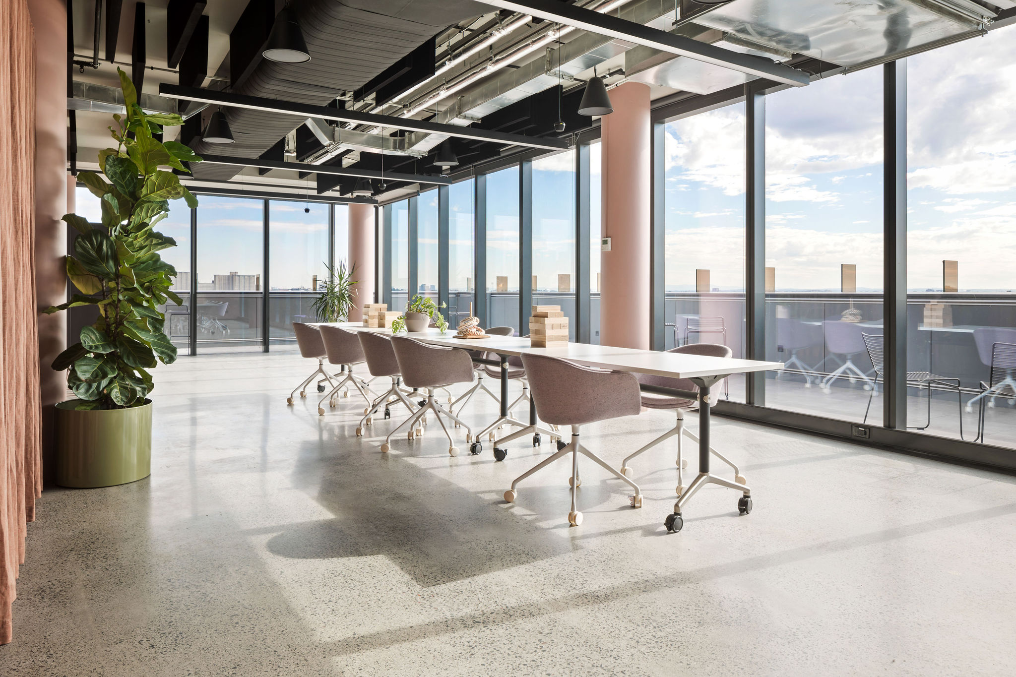 Large Zoom boardroom with Aver CAM520Pro3 camera, Sony 85" commercial display, Biamp Tesira Forte DSP, Parlé TCM1 ceiling microphones, Biamp P60-DT ceiling speakers, Lightware UCX switcher, Magewell capture card and Mac Mini 